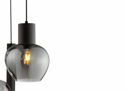 Brilliant Hanglampen|Hanglamp Ligari Ø60cm 3xE27 & 2xGU10 black smoked