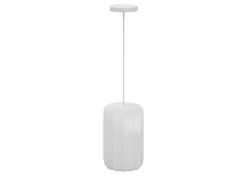 Hanglamp Tobie Ø25cm - katoen/staal - wit- Hanglampen