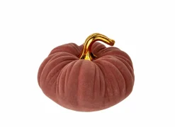 Herfstdecoratie|Herfstdecoratie Pompoen Velvet  21x21x15,2cm - keramiek - bruin