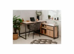 Hoekbureau Denver 139x142x75cm - decor - artisanale eik & antraciet- Hoekbureaus|Kantoorbureau