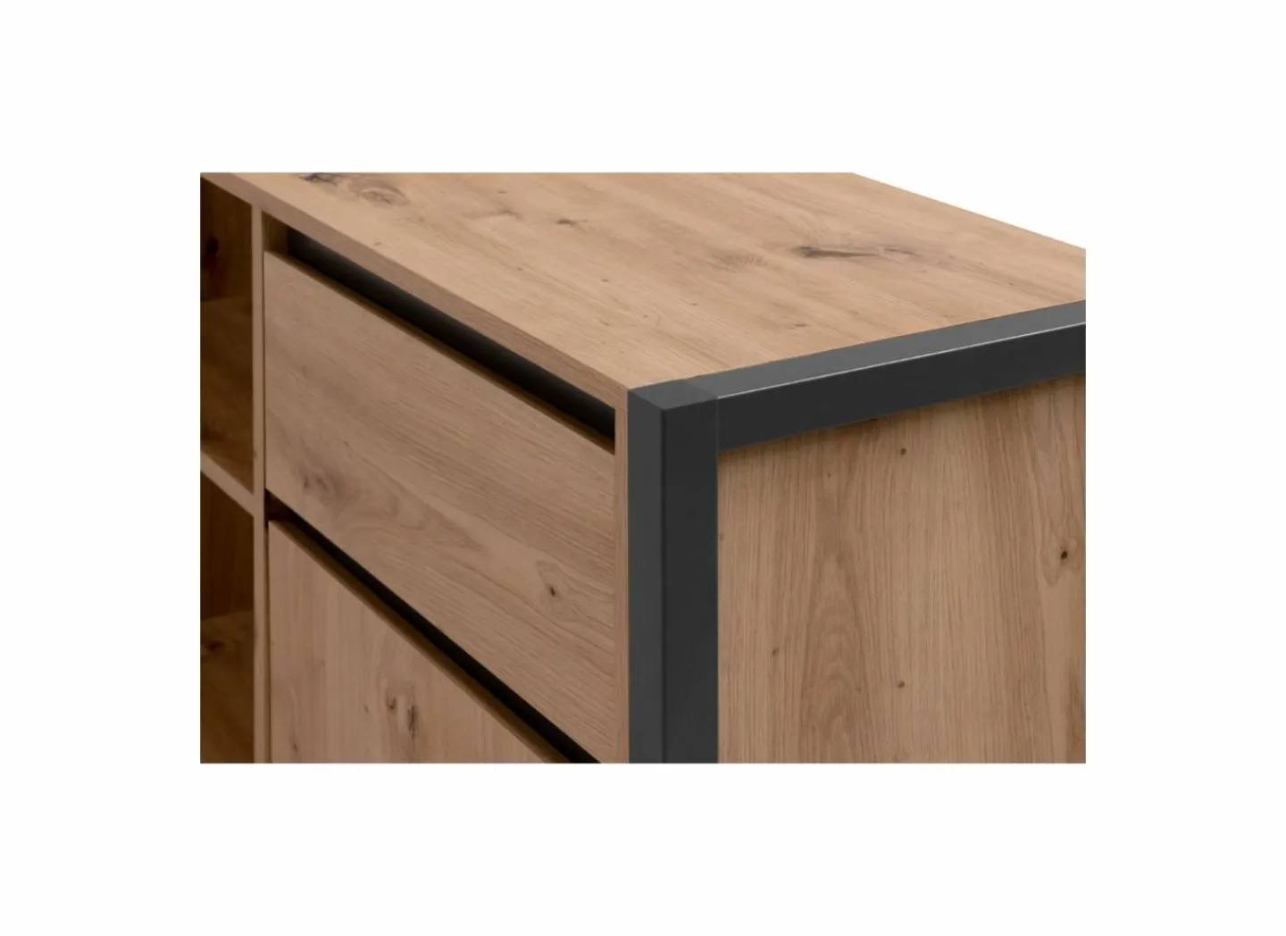 Hoekbureau Denver 139x142x75cm - decor - artisanale eik & antraciet- Hoekbureaus|Kantoorbureau