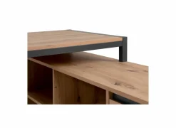 Hoekbureau Denver 139x142x75cm - decor - artisanale eik & antraciet- Hoekbureaus|Kantoorbureau