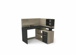 Hoekbureau Malicia 122x116x120cm - decor - zwart & eik- Hoekbureaus|Kantoorbureau
