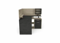 Hoekbureau Malicia 122x116x120cm - decor - zwart & eik- Hoekbureaus|Kantoorbureau