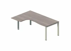 Gorbe Hoekbureaus|Kantoorbureau|Hoekbureau Portico 180x120x73cm - melamine - nebraska & aluminium