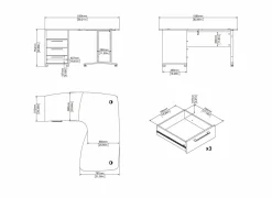 Hoekbureau Prima decor - wit- Hoekbureaus|Bureau