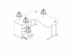 Hoekbureau Prima decor - wit- Hoekbureaus|Bureau