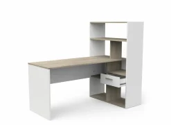 Hoekbureaus|Kantoorbureau|Hoekbureau Strate 156x133x91cm - decor - kronberg eik & wit