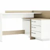 Demeyere Hoekbureau Thales 128x106cm - decor - brushed oak & white pearl- Hoekbureaus|Kinderbureaus