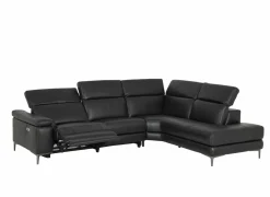 Hoeksalon After 295x232cm - leder - zwart met relax- Hoeksalons