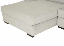 Hoeksalons|Hoeksalon Alcamo 331x184cm - stof - grijs met poef