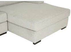 Hoeksalons|Hoeksalon Alcamo 331x184cm - stof - grijs met poef