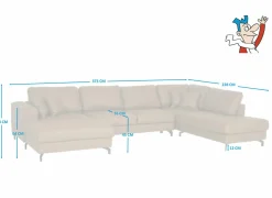 Hoeksalons|Hoeksalon Alicante 373x228cm - stof - cognac