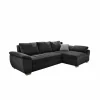 Zetelbedden|Hoeksalons|Hoeksalon Alster 268x161cm - stof - zwart met bedfunctie