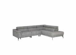 Hoeksalons|Hoeksalon Amira 290x228cm - stof - grijs met relax