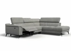 Hoeksalons|Hoeksalon Amira 290x228cm - stof - grijs met relax