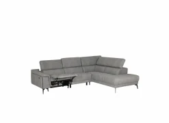 Hoeksalons|Hoeksalon Amira 290x228cm - stof - grijs met relax