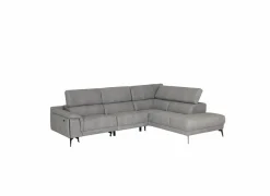 Hoeksalons|Hoeksalon Amira 290x228cm - stof - grijs met relax