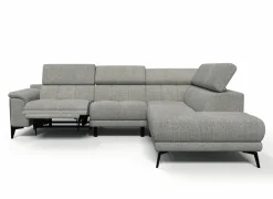 Hoeksalons|Hoeksalon Amira 290x228cm - stof - grijs met relax