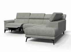 Hoeksalons|Hoeksalon Amira 290x228cm - stof - grijs met relax