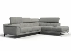 Hoeksalon Amira 290x228cm - stof - grijs- Hoeksalons