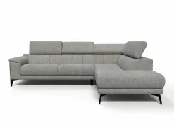 Hoeksalon Amira 290x228cm - stof - grijs- Hoeksalons