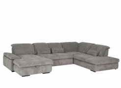 Hoeksalons|Hoeksalon Artus 371x260cm - stof - grijs