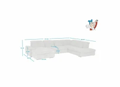 Hoeksalons|Hoeksalon Artus 371x260cm - stof - grijs