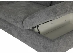 Hoeksalons|Slaapbanken|Hoeksalon Artus 371x260cm - stof - grijs met bedfunctie & opbergruimte