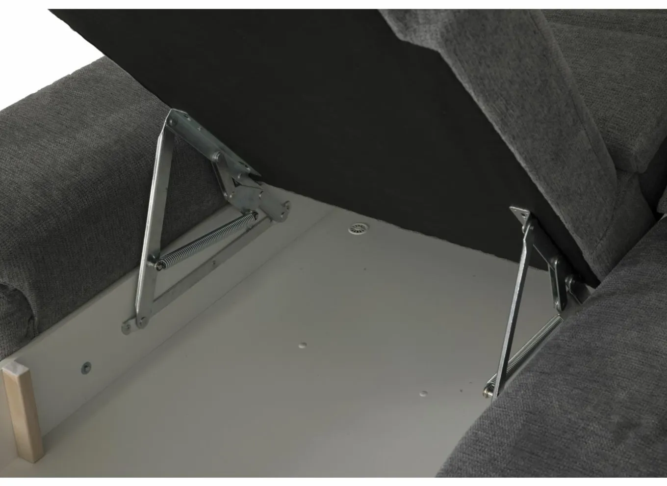 Hoeksalons|Slaapbanken|Hoeksalon Artus 371x260cm - stof - grijs met bedfunctie & opbergruimte