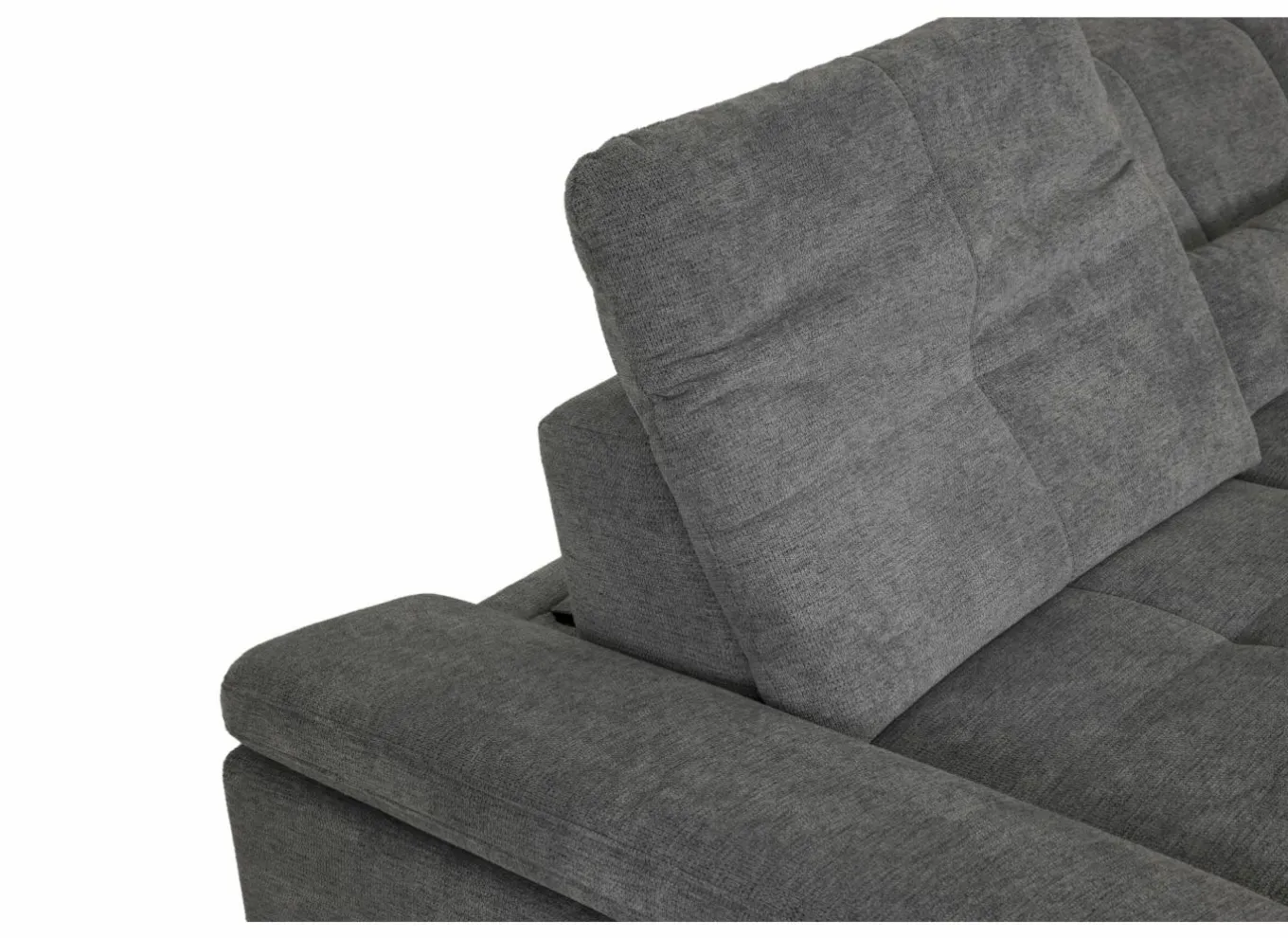 Hoeksalons|Slaapbanken|Hoeksalon Artus 371x260cm - stof - grijs met bedfunctie & opbergruimte