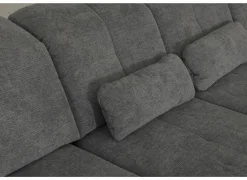 Hoeksalons|Slaapbanken|Hoeksalon Artus 371x260cm - stof - grijs met bedfunctie & opbergruimte