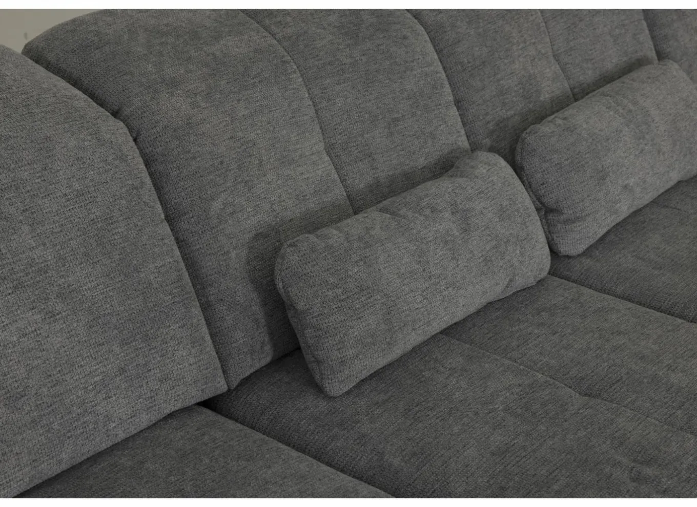 Hoeksalons|Slaapbanken|Hoeksalon Artus 371x260cm - stof - grijs met bedfunctie & opbergruimte