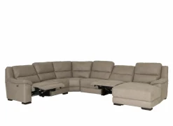 Hoeksalons|Hoeksalon Berry 372x292cm - stof - beige met relax