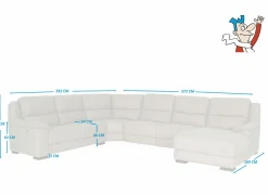 Hoeksalons|Hoeksalon Berry 372x292cm - stof - beige met relax