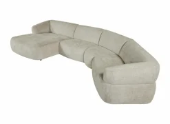 Hoeksalon Bled 411x174cm - stof - zand- Hoeksalons