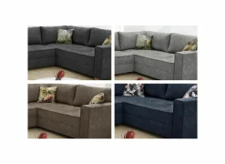 Hoeksalon Brixen 379x227cm - stof - bruin met bedfunctie- Zetelbedden|Hoeksalons