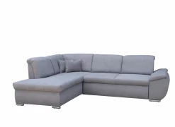 Hoeksalons|Hoeksalon Caro 272x197cm - stof - middengrijs met bedfunctie en opbergruimte