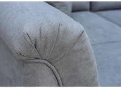 Hoeksalons|Hoeksalon Caro 272x197cm - stof - middengrijs met bedfunctie en opbergruimte