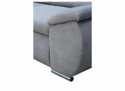 Hoeksalons|Hoeksalon Caro 272x197cm - stof - middengrijs met bedfunctie en opbergruimte