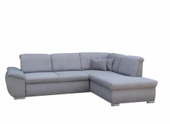 Hoeksalon Caro 272x197cm - stof - middengrijs met bedfunctie en opbergruimte- Hoeksalons