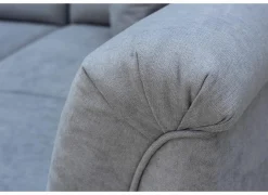 Hoeksalon Caro 272x197cm - stof - middengrijs met bedfunctie en opbergruimte- Hoeksalons