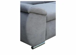 Hoeksalon Caro 272x197cm - stof - middengrijs met bedfunctie en opbergruimte- Hoeksalons