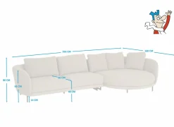 Hoeksalons|Hoeksalon Carre 356x160cm - stof - beige