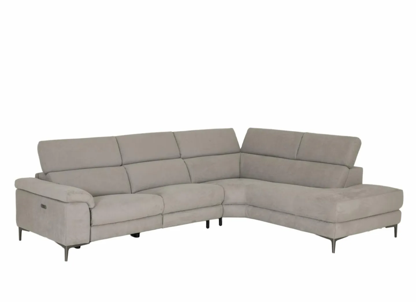 Hoeksalon Cell 295x232cm - stof - grijs met relax- Hoeksalons