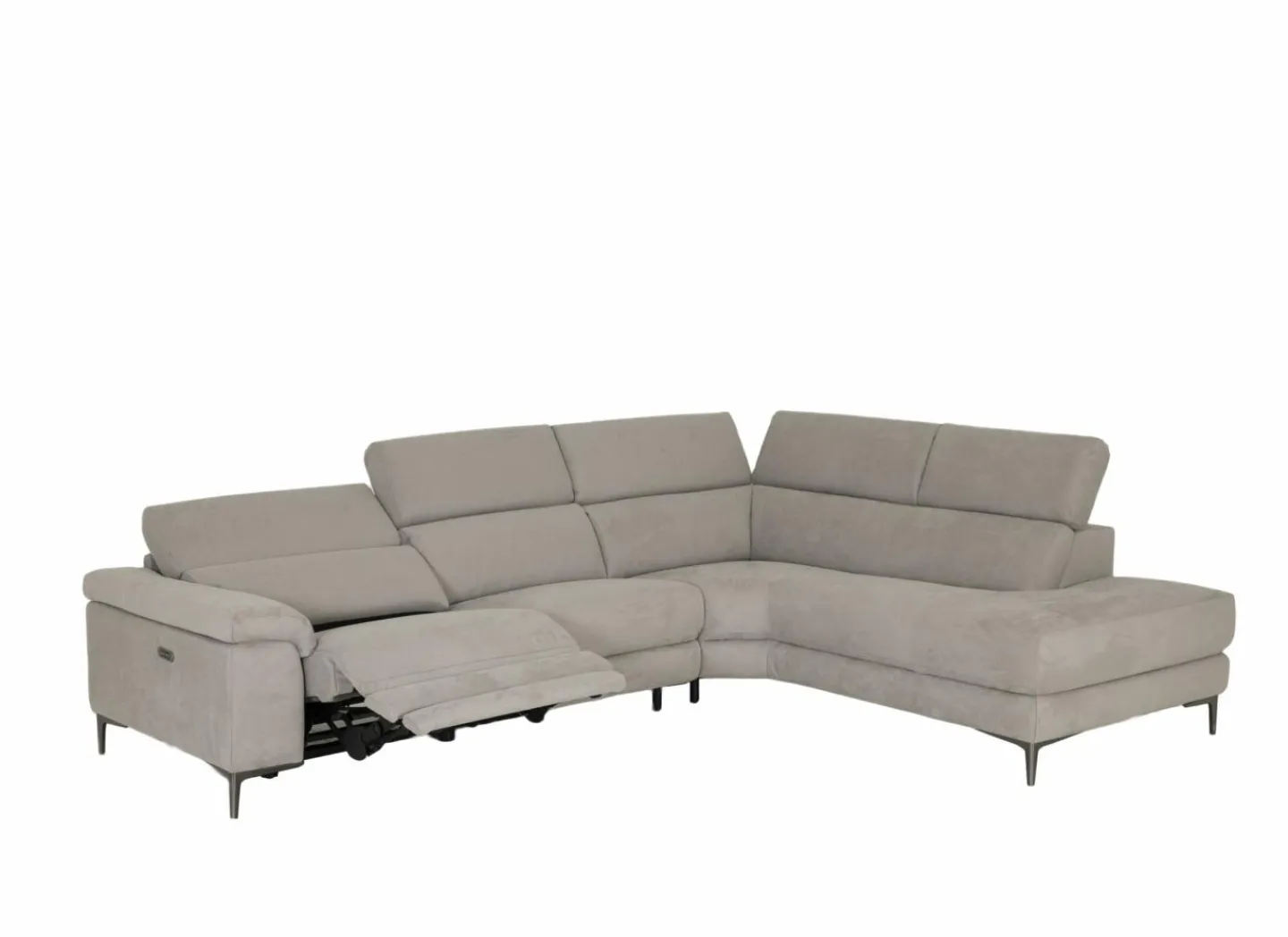 Hoeksalon Cell 295x232cm - stof - grijs met relax- Hoeksalons