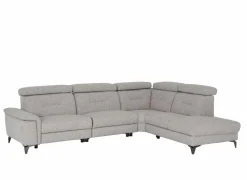 Hoeksalon Cosa 295x229cm - stof - grijs met 2 elektrische relaxen- Hoeksalons