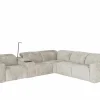 Hoeksalons|Hoeksalon Crow 334x301cm - stof - turtledove met 3 relaxen
