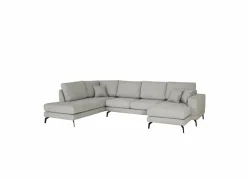 Hoeksalon Davos 341x220cm - stof - grijs- Hoeksalons