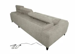 Hoeksalon Dragor 296x179cm - stof - grijs met bedfunctie- Hoeksalons